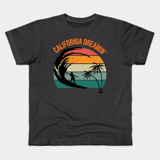 California Dreamin' Surf Shirt Vintage Inspired Casual Summer Top, Unique Gift for Beach Lovers, Surfers, Californians Kids T-Shirt